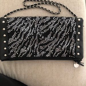 Schandra Designer Rockstar Crystal Foldover Purse